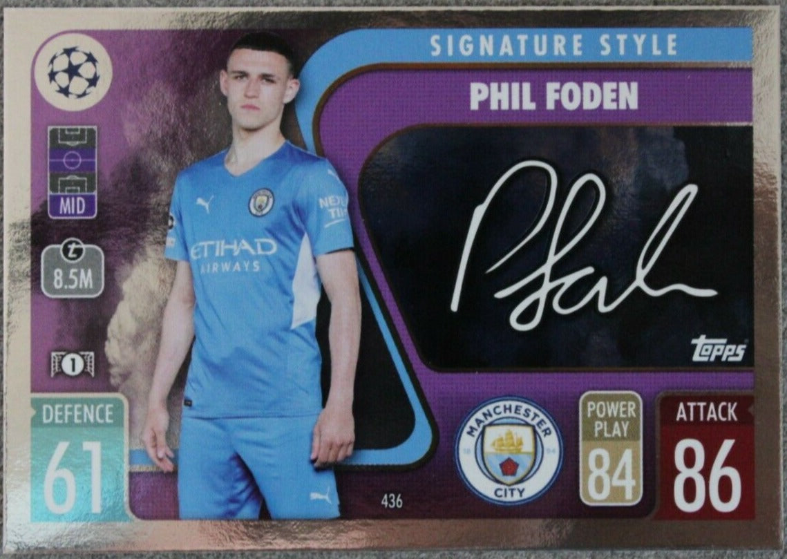 Phil Foden 2021 2022 Topps Match Attax Signature Style Series Mint 