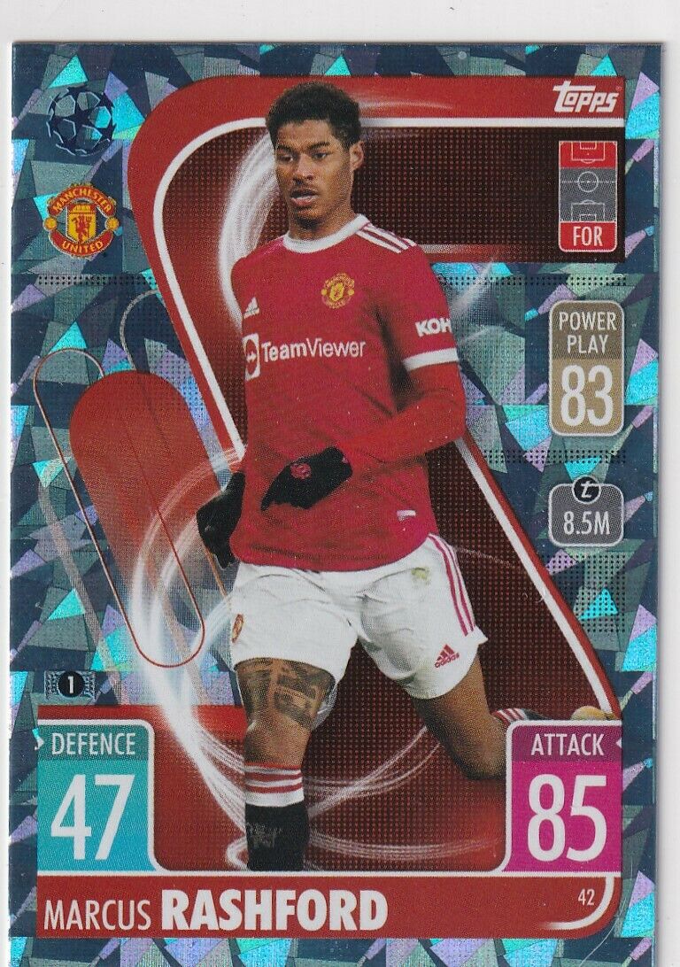 Marcus Rashford 2021 2022 Topps Match Attax Crystal Series Mint Card #42