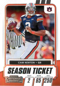 Cam Newton 2021 Panini Contenders Draft Season Ticket Series Mint Card #23