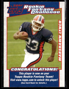 Marshawn Lynch 2007 Topps Rookie Fantasy Challenge Series Mint Card #3