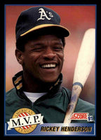 Rickey Henderson 1991 Score MVP Series Mint Card #875
