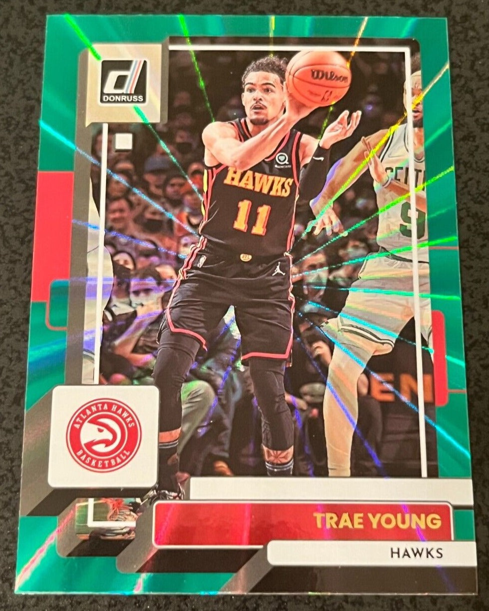 Trae Young 2022 2023 Panini Donruss Green Laser Series Mint Card #59