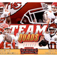 Patrick Mahomes II 2018 Panini Contenders Team Quads Series Mint 2nd Year Card #TQ-3 with Travis Kelce+