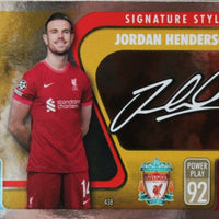 Jordan Henderson 2021 2022 Topps Match Attax Signature Style Series Mint Card #438