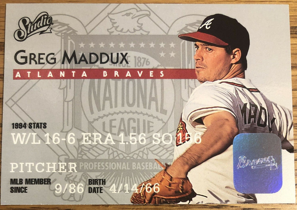 Greg Maddux 1995 Studio Series Mint Card #6