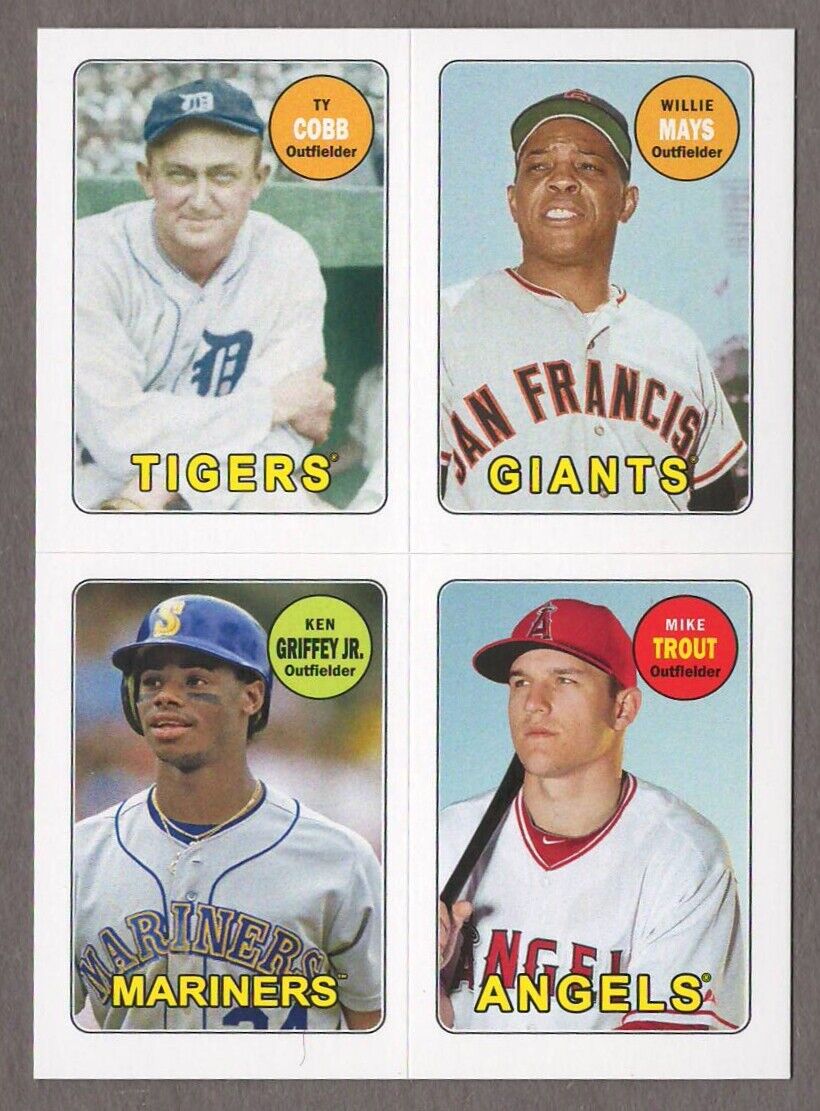 Mike Trout 2013 Topps Archives 4 in 1 Mini Stickers Series Mint