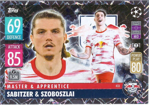 Sabitzer / Szoboszlai  2021 2022 Topps Match Attax Master & Apprentice Series Mint Card #433