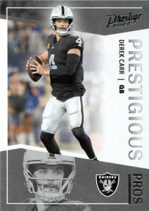 Derek Carr 2022 Panini Prestige Prestigious Pros Mint Card  #PP-5