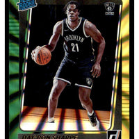 Day'ron Sharpe 2021 2022 Panini Donruss Rated Rookie Green and Yellow Laser Series Mint Card #215