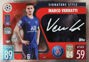 Marco Verratti 2021 2022 Topps Match Attax Signature Style Series Mint Card #442