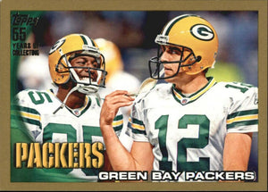 Aaron Rodgers 2010 Topps Gold Parallel Series #1857/2010 Mint Card #378