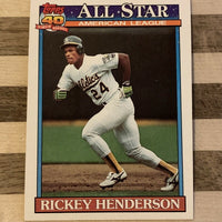 Rickey Henderson 1991 Topps Micro All Star Series Mint Card #391