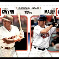 Joe Mauer 2010 Topps Legendary Lineage Mint Card #LL27 with Tony Gwynn