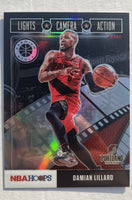 Damian Lillard 2019 2020 Hoops Premium Stock Lights Camera Action Series Mint Card #8
