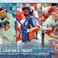 Mike Trout 2015 Topps Series Mint Card #285 with Nelson Cruz and Chris Carter