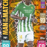 William Carvalho 2021 2022 Topps Match Attax Man Of The Match Series Mint Card #404