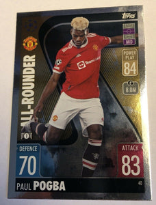 Paul Pogba 2021 2022 Topps Match Attax All-Rounder Series Mint Card #40