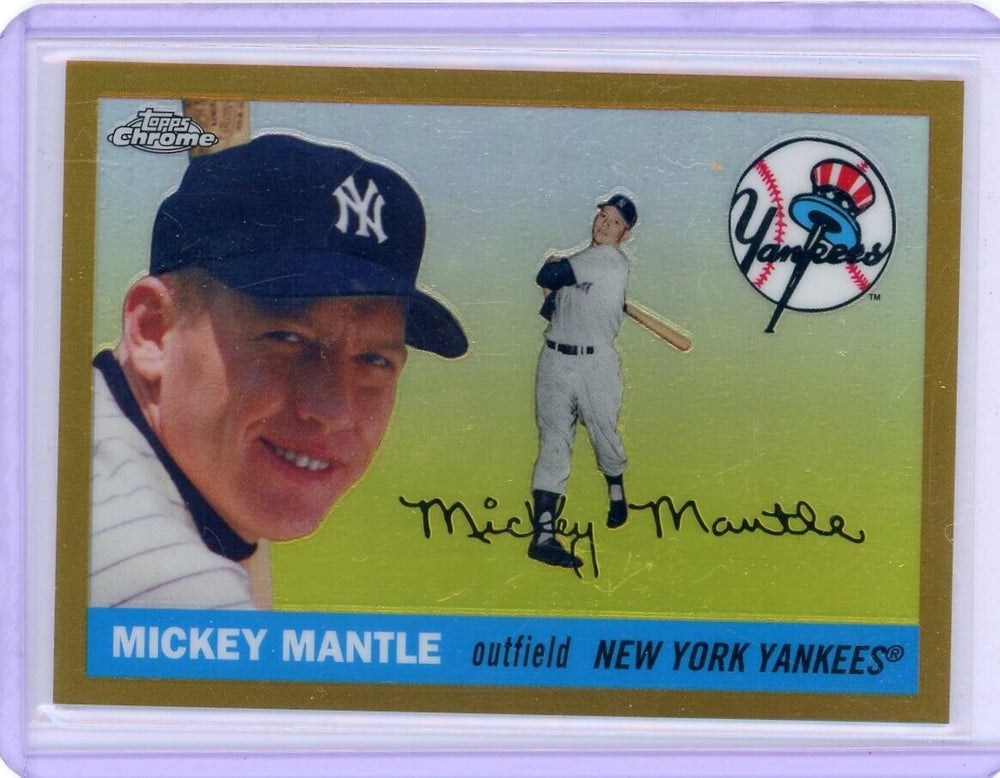 Mickey Mantle 2009 Topps Chrome Gold Refractor Series Mint Insert Card #1