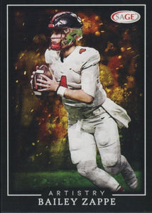 Bailey Zappe 2022 Sage Artistry Series Mint Rookie Card #ART-BZ