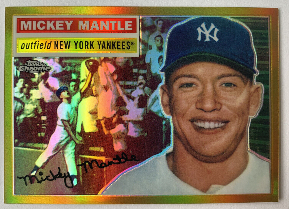 Mickey Mantle 2009 Topps Chrome Gold Refractor Series Mint Insert Card #2