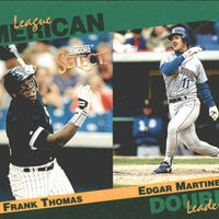 Frank Thomas 1993 Select Stat Leaders Series Mint Card #13 with Edgar Martinez