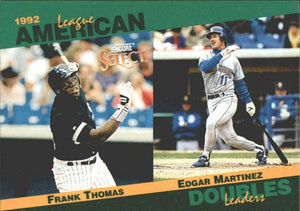 Frank Thomas 1993 Select Stat Leaders Series Mint Card #13 with Edgar Martinez