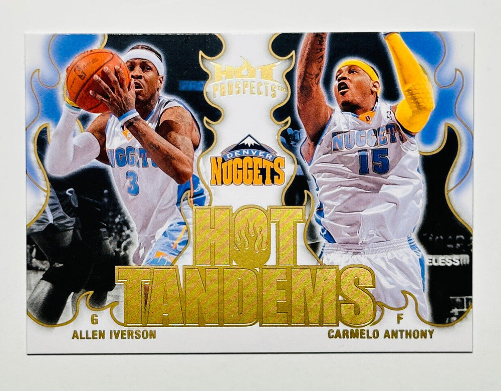 Carmelo Anthony and Allen Iverson 2008 2009 Fleer Hot Prospects Hot Tandems Series Mint Card #HT-3