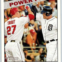 Mike Trout 2015 Topps Heritage Series Mint Card #52 with Miguel Cabrera