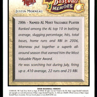 Justin Morneau 2008 Upper Deck Baseball Heroes Series Mint Card #100
