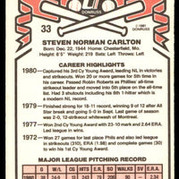 Steve Carlton 1981 Donruss Series Mint Card #33