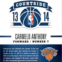 Carmelo Anthony 2013 2014 Panini Hoops Courtside Series Mint Card #9