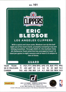 Eric Bledsoe 2021 2022 Panini Donruss Green and Yellow Laser Series Mint Card #101