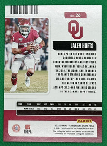 Jalen Hurts 2021 Panini Contenders Draft Picks Season Ticket Series Mint 2nd Year Card #26