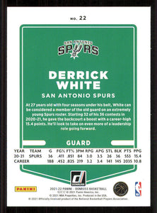 Derrick White 2021 2022 Panini Donruss Green and Yellow Laser Series Mint Card #22