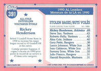 Rickey Henderson 1991 O-Pee-Chee All Star Series Mint Card #391
