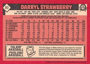 Darryl Strawberry 1986 O-PEE-CHEE Series Mint Card #80