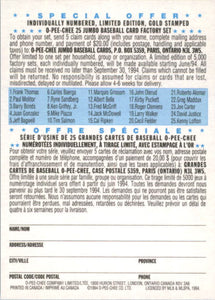 Kirby Puckett 1994 O-Pee-Chee All-Star Redemption Series Mint Card #17
