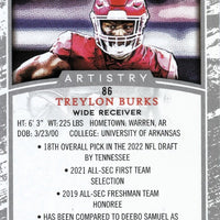 Treylon Burks 2022 Sage Artistry Silver Series Mint Rookie Card #86