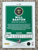 Will Barton 2021 2022 Panini Donruss Orange Lazer Series Mint Card #106

