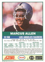 Marcus Allen 1989 Score Series Mint Card #234
