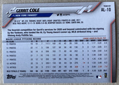 Gerrit Cole 2020 Topps Limited Edition Card #AL-10 Found Exclusively i