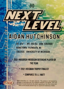 Aidan Hutchinson 2022 Sage Next Level Series Mint Rookie Card #90