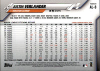 Justin Verlander 2020 Topps Limited Edition Card #AL-8 Found Exclusively in the All-Star Team Set
