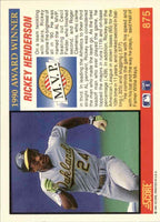 Rickey Henderson 1991 Score MVP Series Mint Card #875
