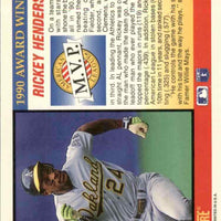 Rickey Henderson 1991 Score MVP Series Mint Card #875