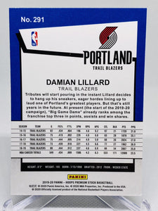 Damian Lillard 2019 2020 Hoops Premium Stock Tribute Series Mint Card #291