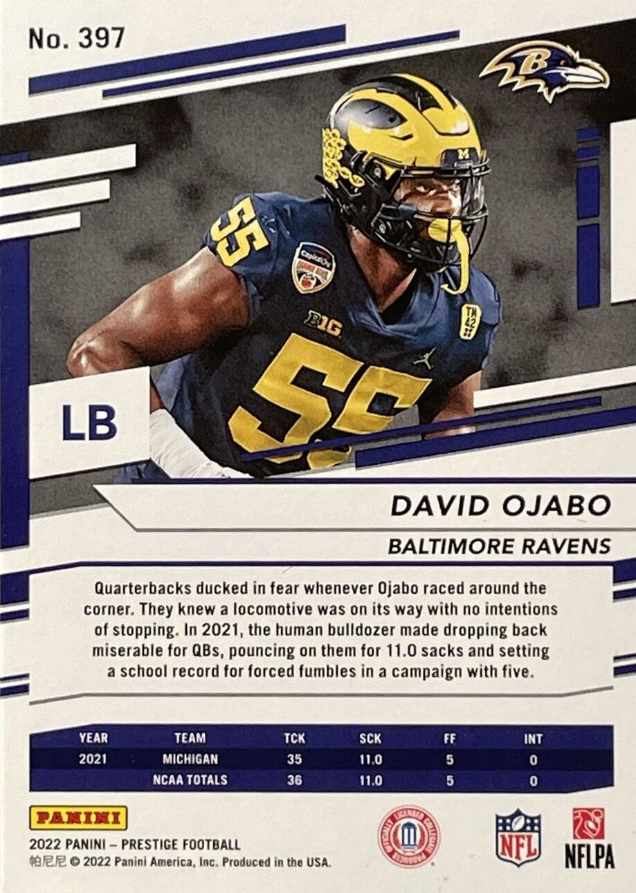 2022 Sage Football David Ojabo GOLD Autograph #/100! Michigan