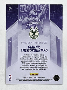 Giannis Antetokounmpo 2022 2023 Panini Hoops Frequent Flyers Series Mint Card #4