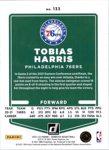 Tobias Harris 2021 2022 Panini Donruss Green and Yellow Laser Series Mint Card #133