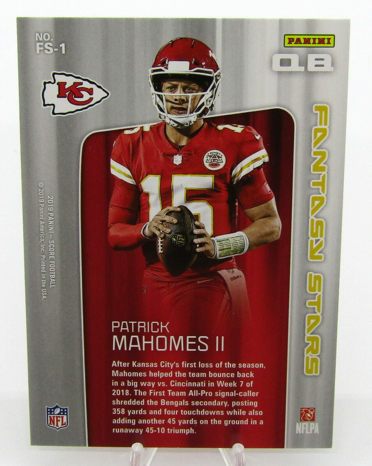 2019 Patrick Mahomes Panini Rookies & Stars